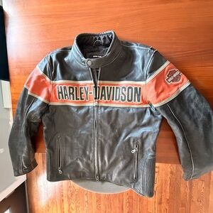 Harley-Davidson Men's Black and Orange Performance Jacket